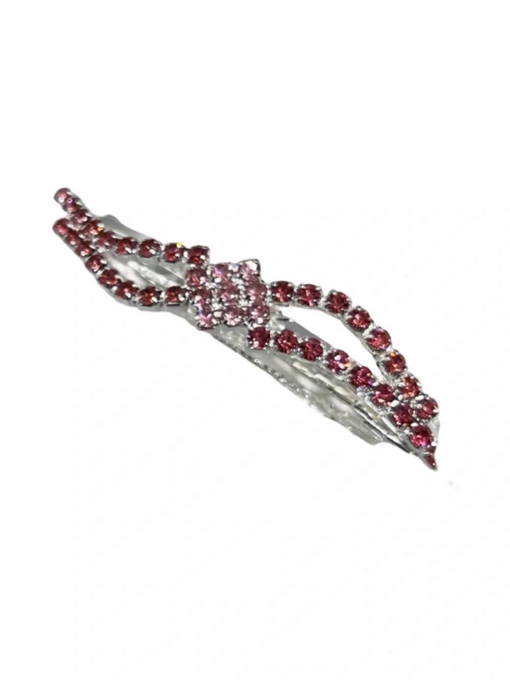 Elegant Pink  Rhinestone  Crystal Hair Clip 3.0”FINAL PRICE DROP
